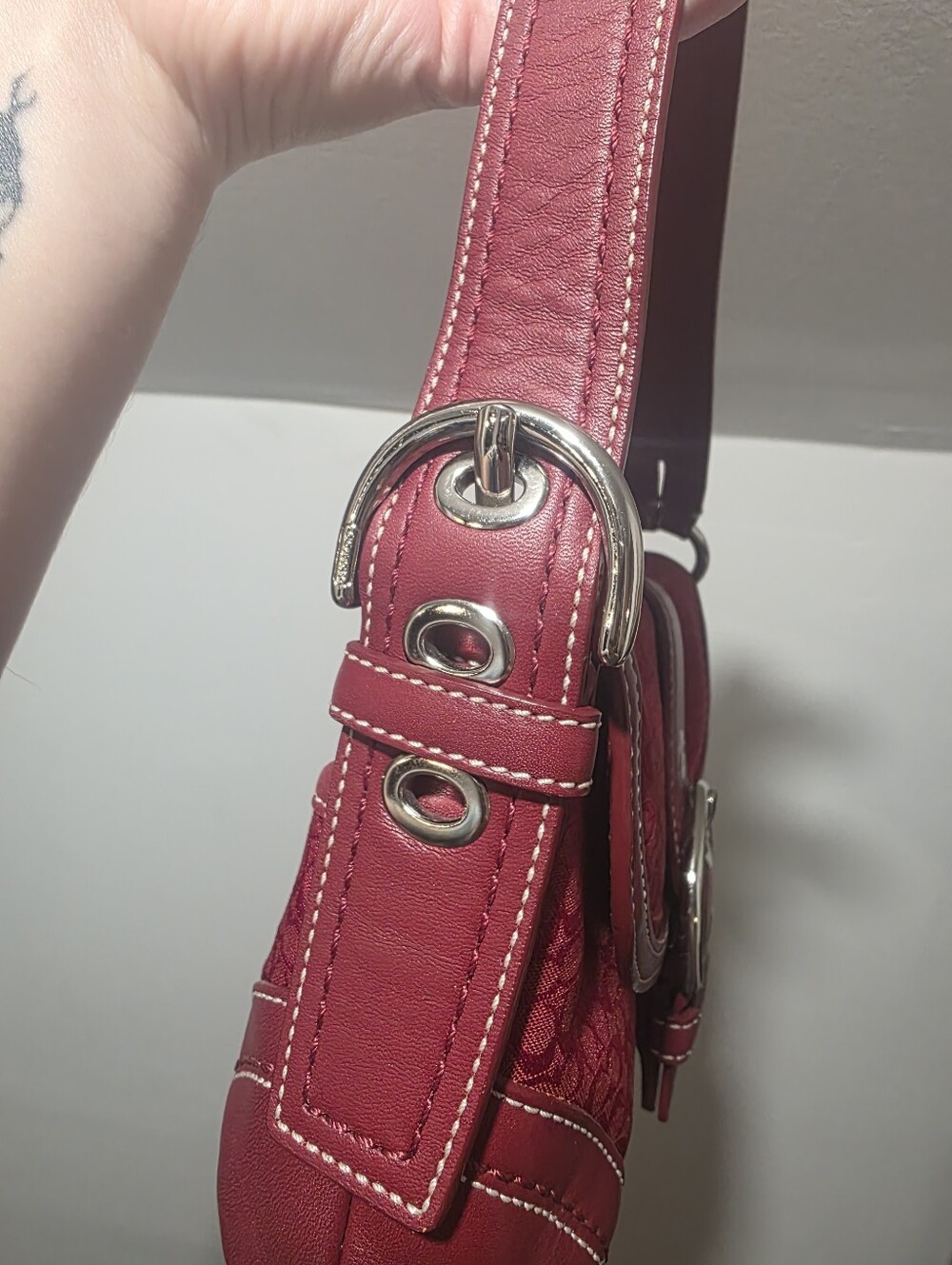 Red COACH Soho + Matching Wallet - Picture 5 of 12